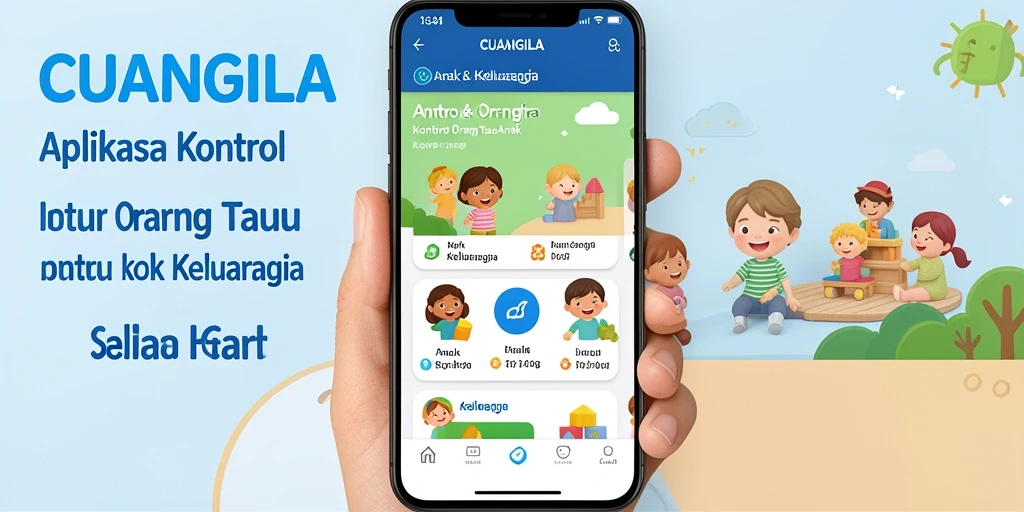 Tampilan antarmuka CUANGILA yang ramah pengguna untuk kontrol orang tua.