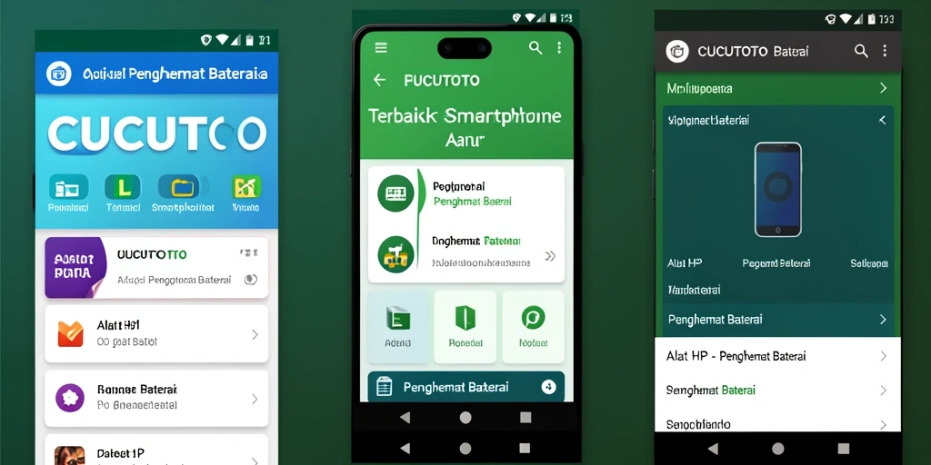 Antarmuka aplikasi CUCUTOTO yang intuitif untuk penghematan baterai.