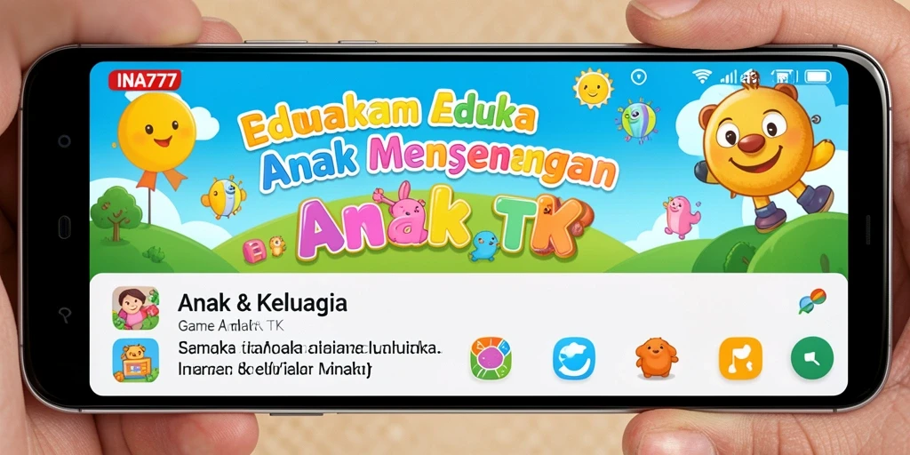 Tampilan antarmuka aplikasi Game Anak TK yang ceria dan interaktif.