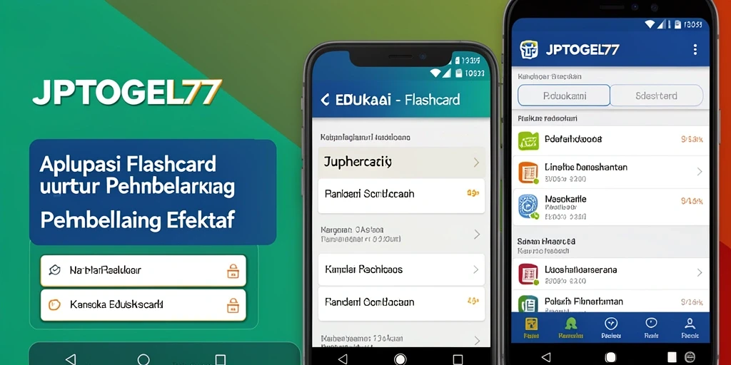 Antarmuka aplikasi Flashcard JPTOGEL77 yang interaktif dan menarik.