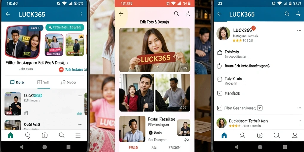 Antarmuka pengguna LUCK365 yang menarik dan fungsional untuk Filter Instagram.