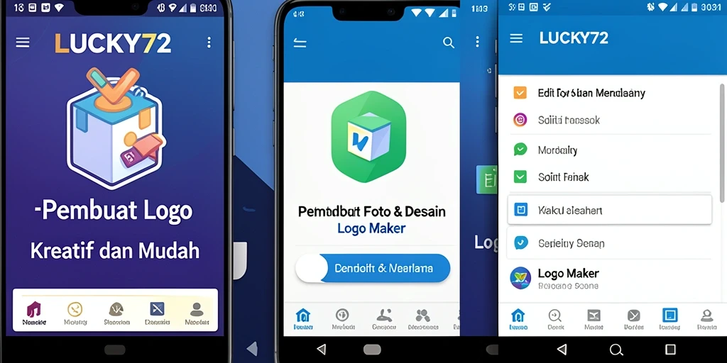 Tampilan antarmuka LUCKY72 yang user-friendly untuk desain logo.