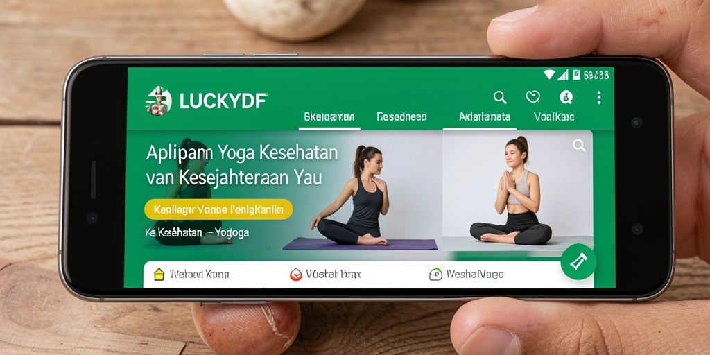 Tampilan antarmuka aplikasi Yoga LUCKYDF yang modern dan user-friendly.