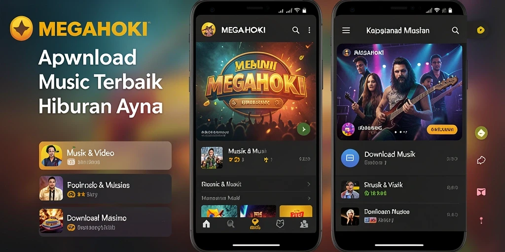 Tampilan antarmuka MEGAHOKI yang mudah digunakan untuk download musik.