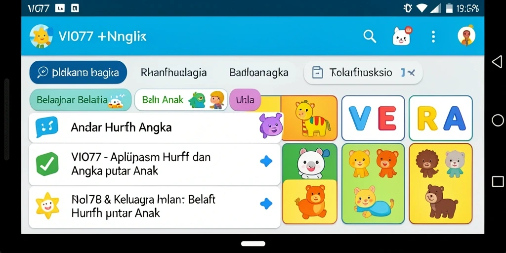 Antarmuka VIO77 yang menyenangkan untuk belajar huruf dan angka.