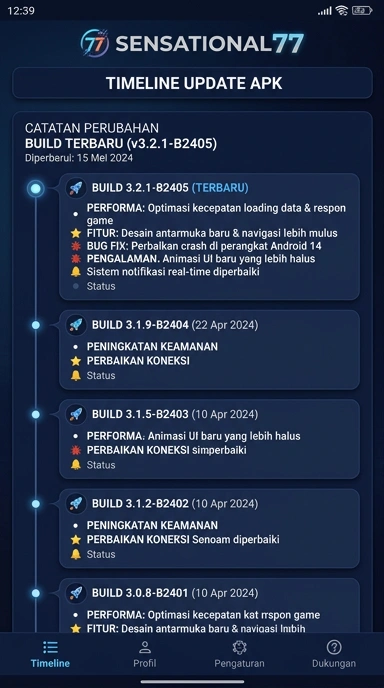 Riwayat Versi Sensational77 untuk Pengguna Android Indonesia